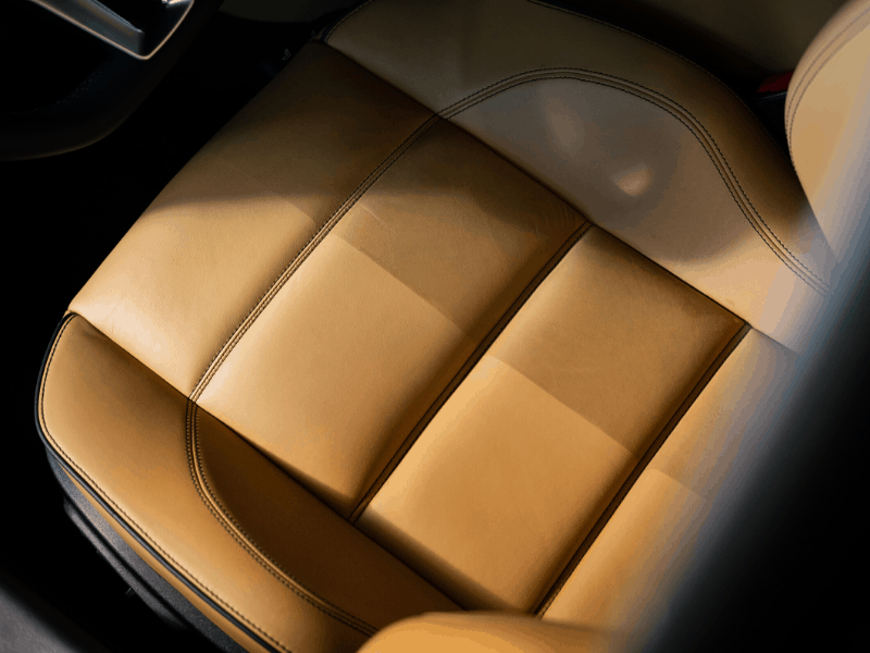 Pleie av skinnet i bilen